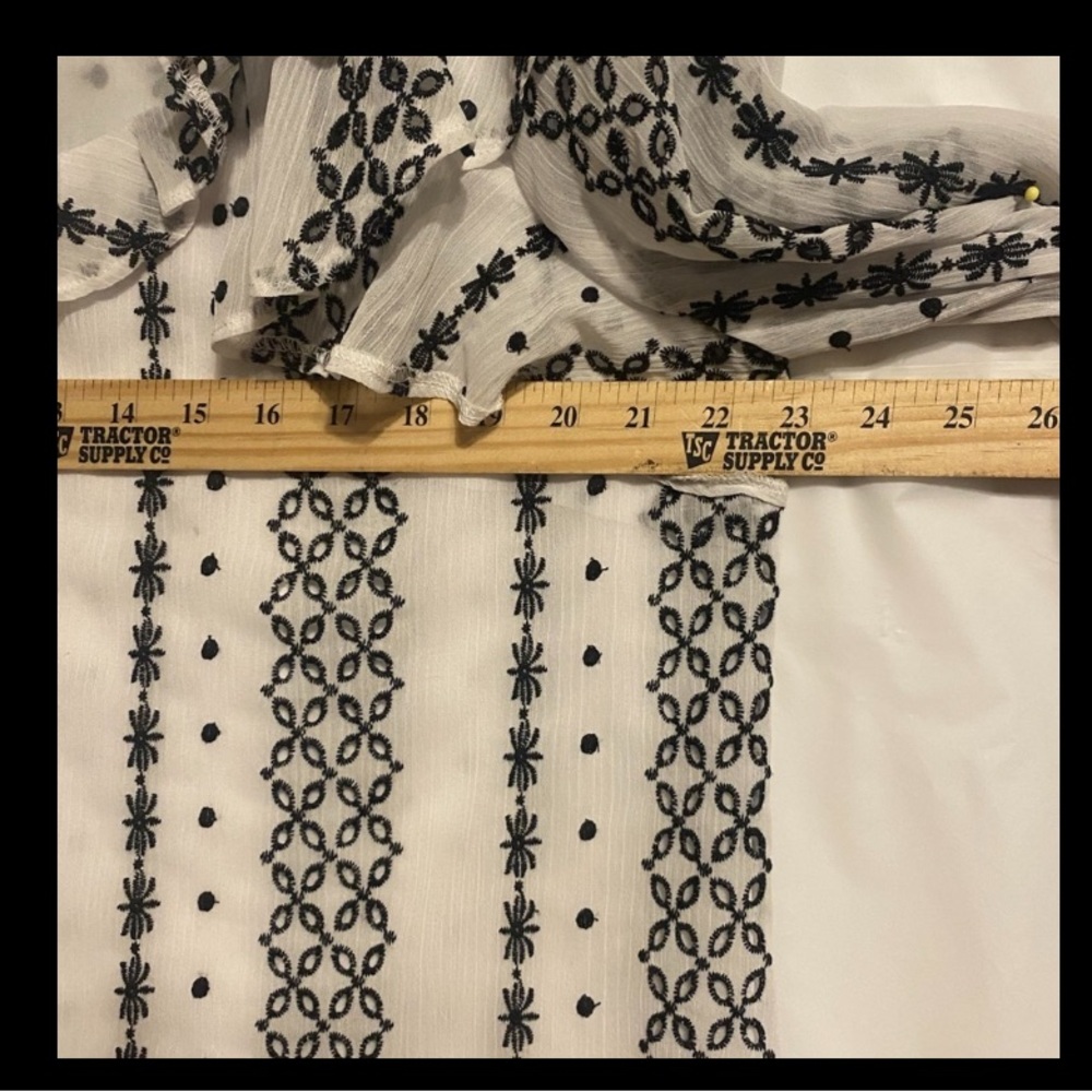 Cato Cotton Cottage Blouse Ruffle Tie Neck Long Sleeve Size L - Picture 8 of 10